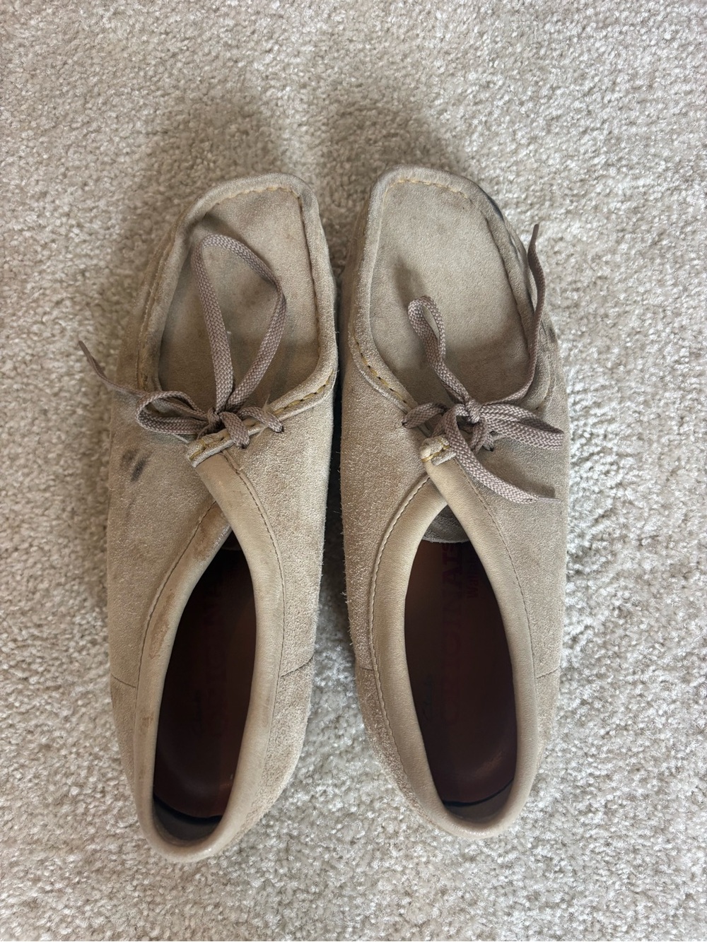 Clarks Men’s Suede Moccasins in Beige